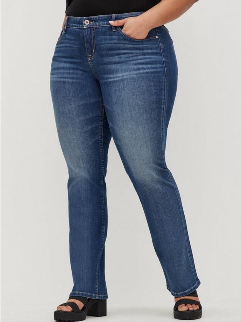 torrid Slim Boot-Cut Jeans in Medium Blue Wash